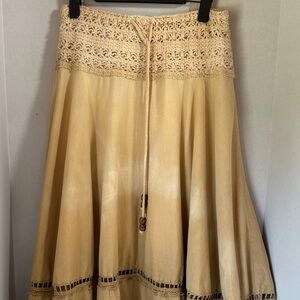 Azi jeans tan linen blend maxi shirt size medium